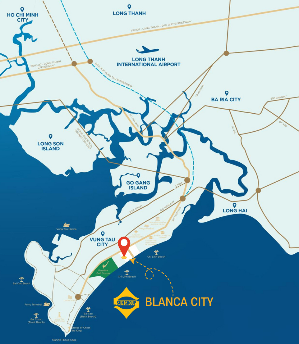 Vị trí Sungroup Vũng Tàu – Khu đô thị Blanca City