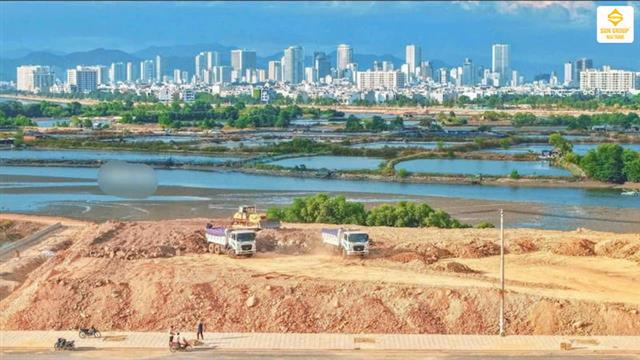 Công trường thi công, tiến độ triển khai nhanh chóng của Sun Group Nha Trang
