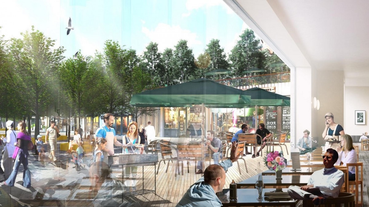 Không gian cafe và shop thương mại tại đô thị Charmora City