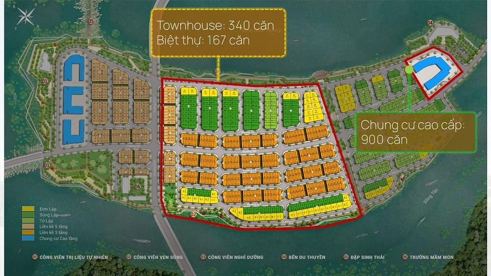 Phân khu Uptown - Điểm đến an cư và đầu tư tại Charmora City 7 Mặt bằng quy hoạch tổng thể phân khu đảo Thiên Đường